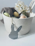 Plaid bunny tags
