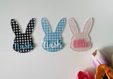 Plaid bunny tags
