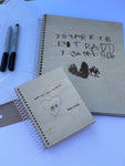 Wood notebook with drawing